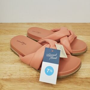 Universal Thread Cosette Flat Padded Slide Sandals Coral NWT